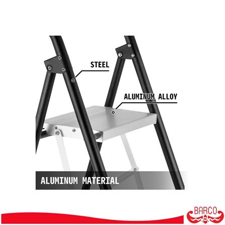 บันไดรถเข็น STEP 2 ขั้น BARCO TRLA-002-ALU สีเงิน-ดำ_5