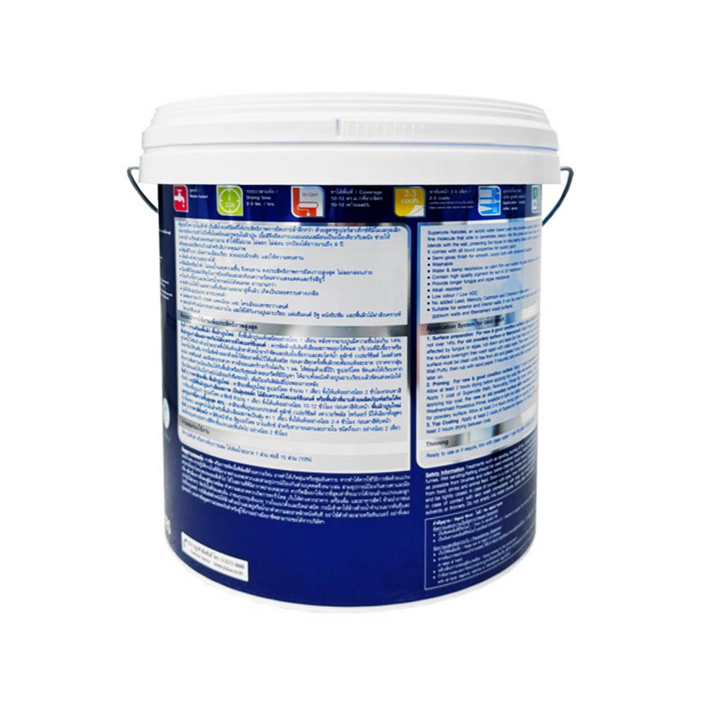 สีน้ำทาภายนอก ชนิดกึ่งเงา DULUX SUPERCOTE NANOTEX BASE E สีขาว 9 ลิตร
