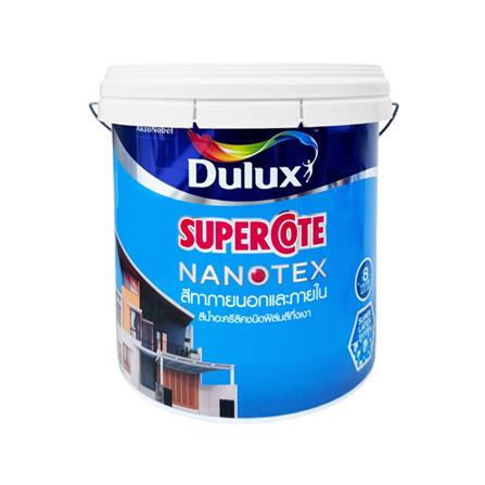 สีน้ำทาภายนอก ชนิดกึ่งเงา DULUX SUPERCOTE NANOTEX BASE E สีขาว 9 ลิตร_0