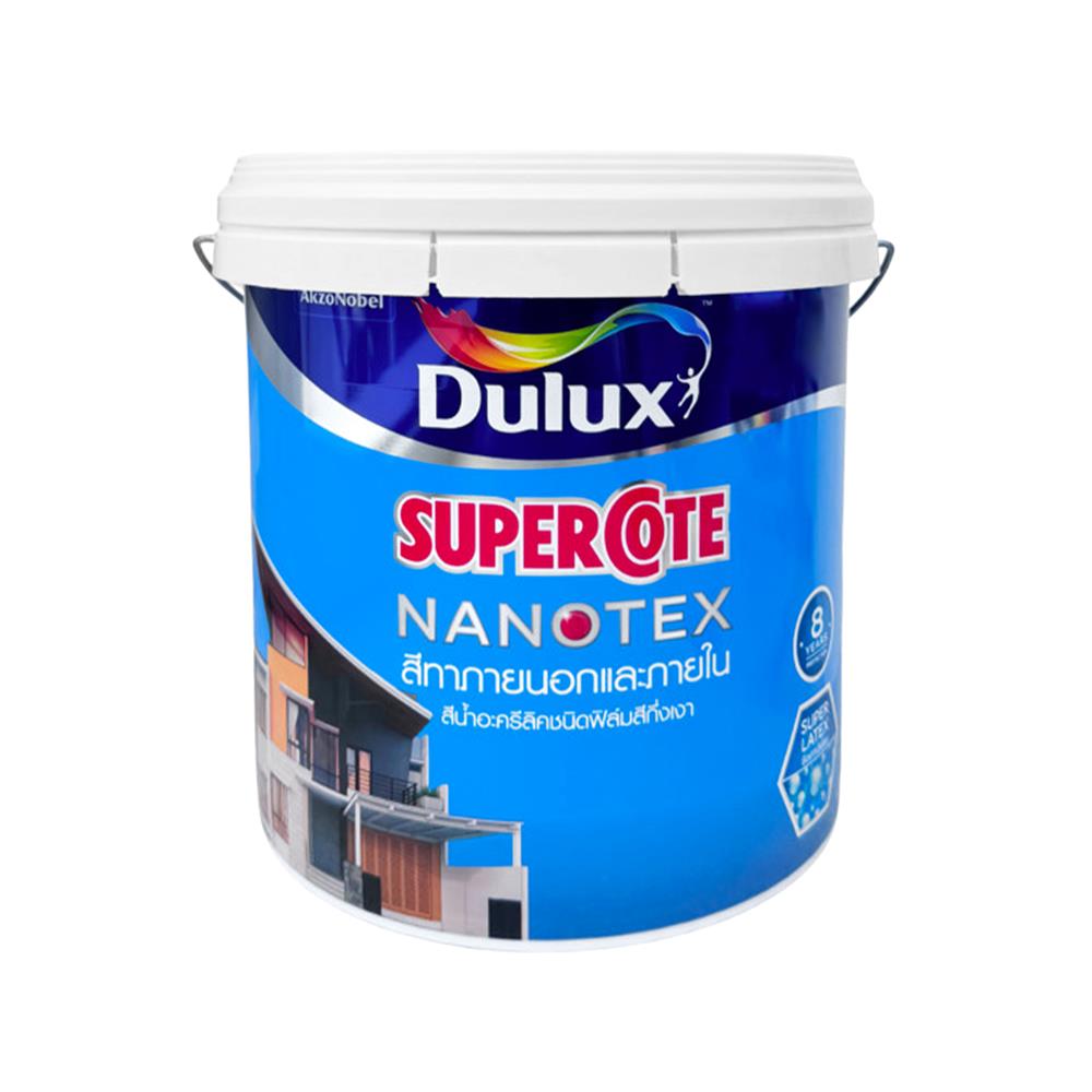 สีน้ำทาภายนอก ชนิดกึ่งเงา DULUX SUPERCOTE NANOTEX BASE B สีขาว 9 ลิตร