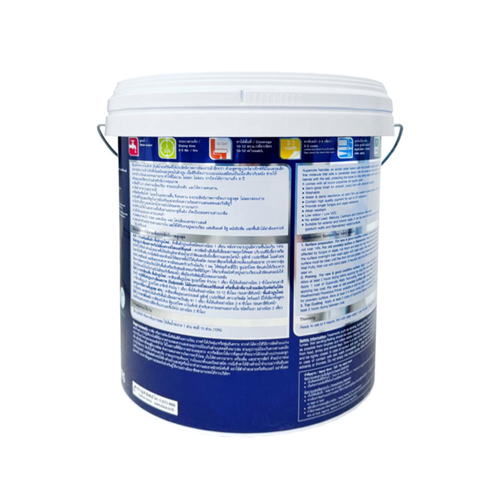 สีน้ำทาภายนอก ชนิดกึ่งเงา DULUX SUPERCOTE NANOTEX BASE B สีขาว 9 ลิตร