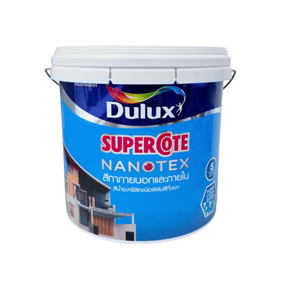 สีน้ำทาภายนอก ชนิดกึ่งเงา DULUX SUPERCOTE NANOTEX BASE A สีขาว 9 ลิตร