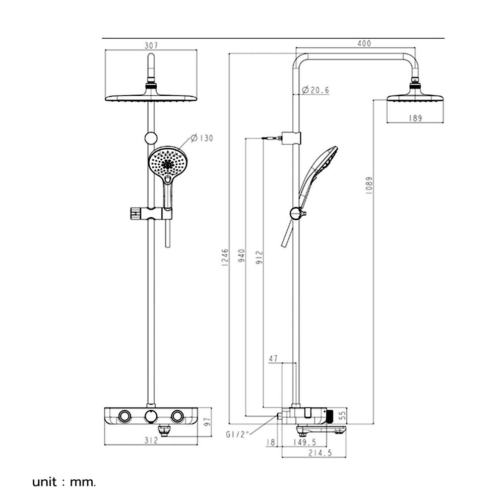ฝักบัว RAIN SHOWER AMERICAN STANDARD A-6110-978-909AT-HG