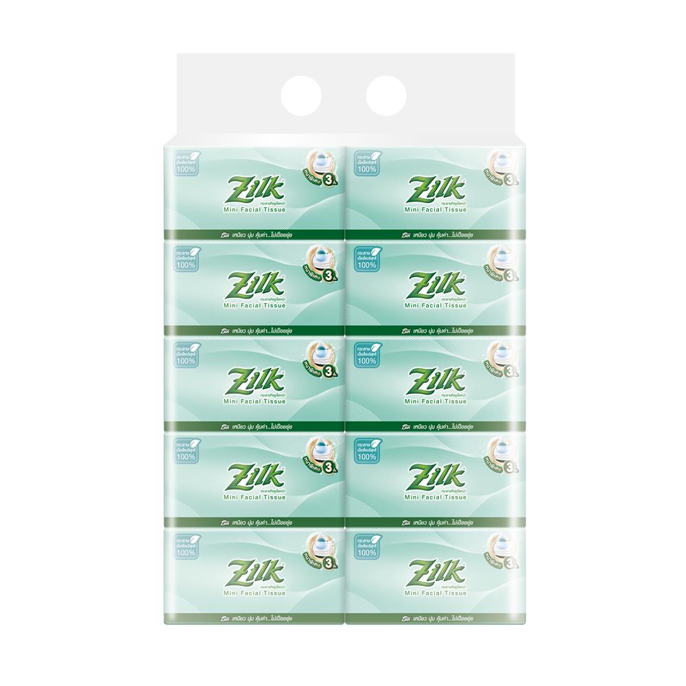 กระดาษเช็ดหน้า ZILK MINI SOFT PACK 130 แผ่น (แพ็ก 10 ชิ้น)