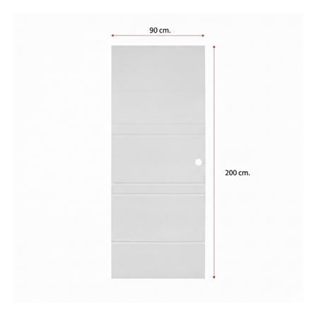 ประตูภายนอก UPVC เจาะลูกบิด MODERNWOOD MWR010 90x200 ซม. สีขาว_4