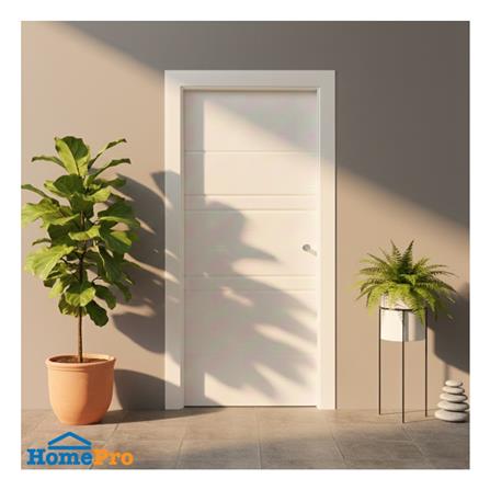 ประตูภายนอก UPVC เจาะลูกบิด MODERNWOOD MWR010 70x200 ซม. สีขาว_3