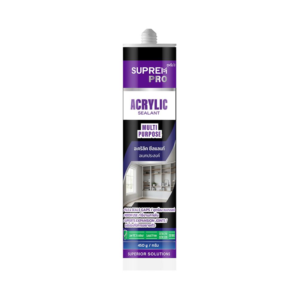 ยาแนวอะคริลิก SUPREM PRO MULTI PURPOSE 450 กรัม สีดำ