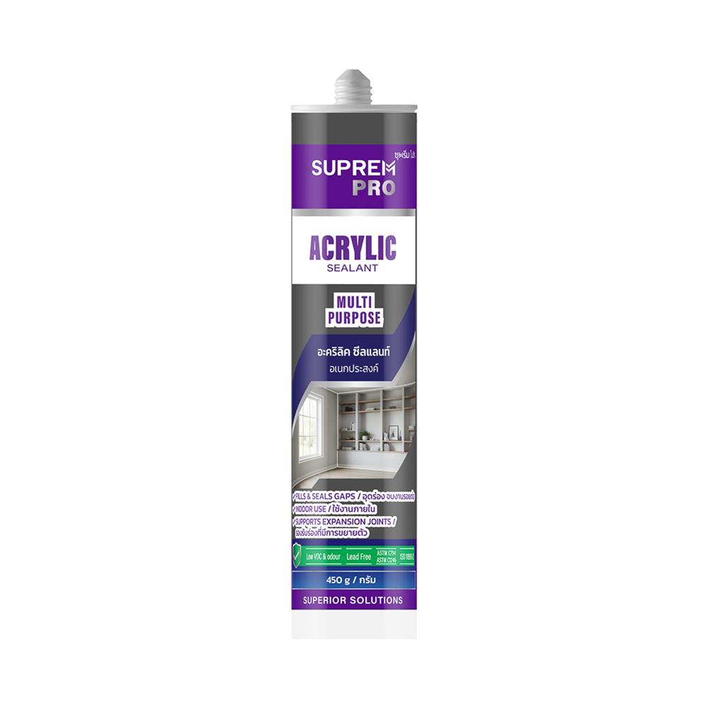 ยาแนวอะคริลิก SUPREM PRO MULTI PURPOSE 450 กรัม สีเทาเข้ม