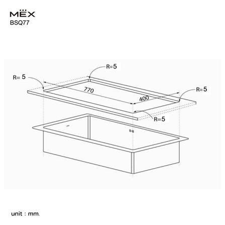 ซิงค์ฝัง 1 หลุม MEX BSQ77 81 ซม. สีเงิน_2