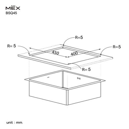 ซิงค์ฝัง 1 หลุม MEX BSQ45 49 ซม. สีเงิน_2