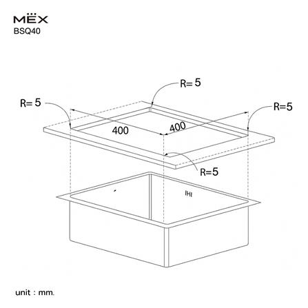ซิงค์ฝัง 1 หลุม MEX BSQ40 44 ซม. สีเงิน_2