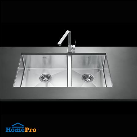ซิงค์ฝัง 2 หลุม MEX BSQ822 86 ซม. สีเงิน_1