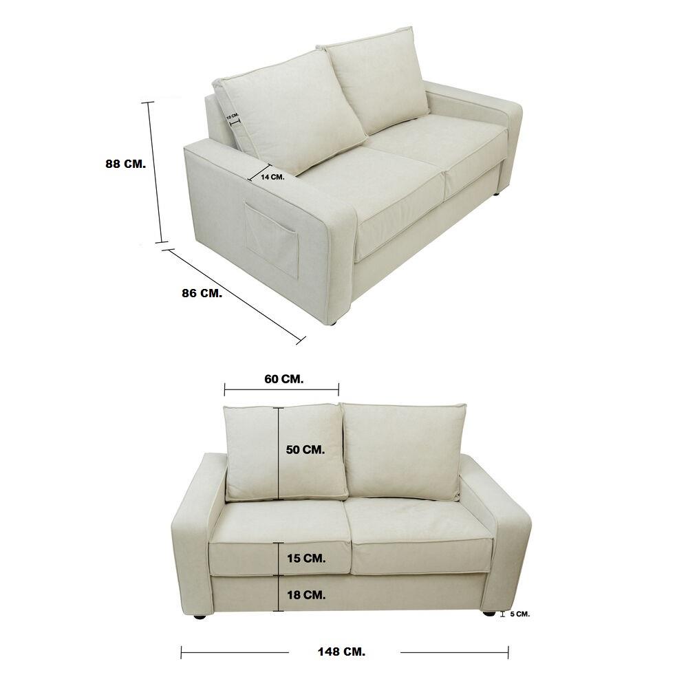 โซฟา 2 ที่นั่ง KONCEPT OAKIE 19240891 สีครีม