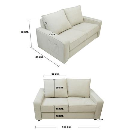 โซฟา 2 ที่นั่ง KONCEPT OAKIE 19240891 สีครีม_5