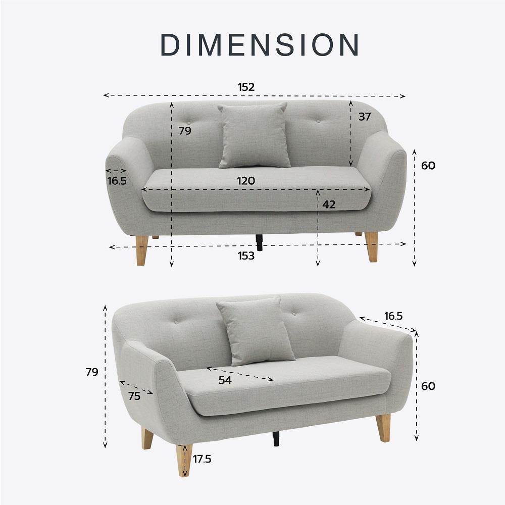 โซฟา 2 ที่นั่ง KONCEPT RYOKO 19236221 สีครีม