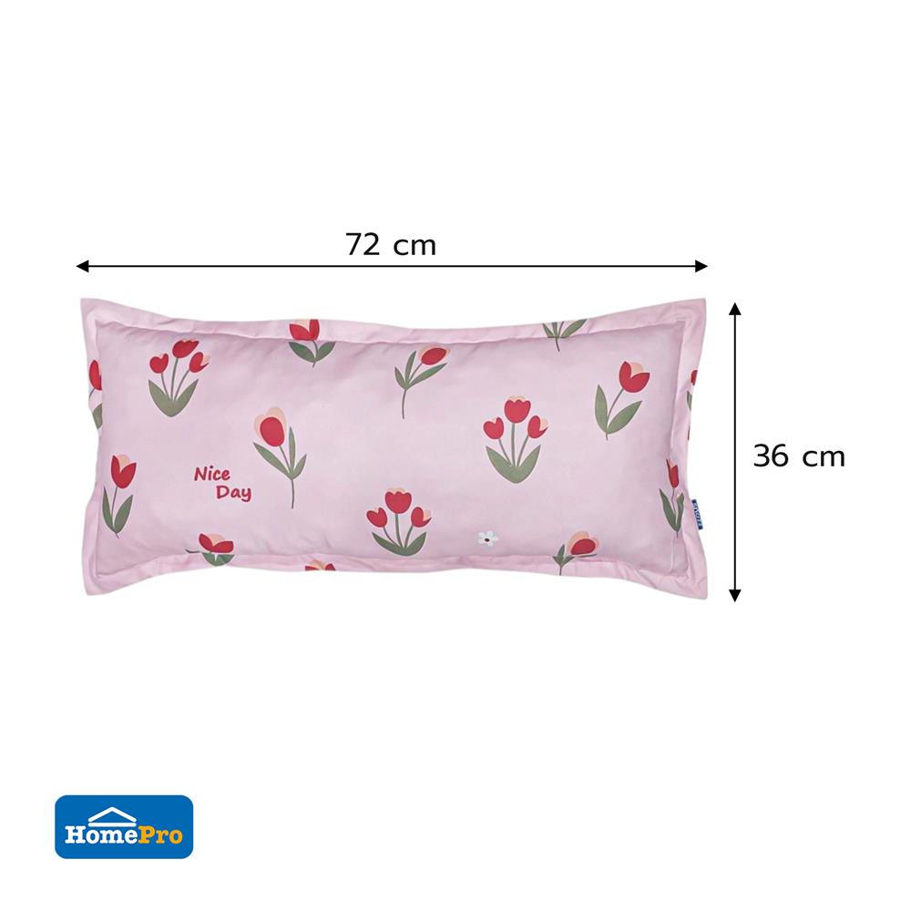 หมอนหนุน ใยสังเคราะห์ SNAZZ TULIP 36x72 ซม. สี PINK