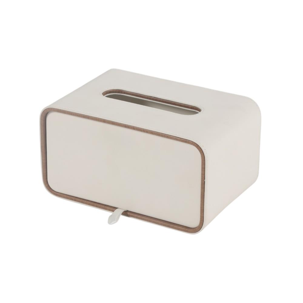 กล่องทิชชู่ PU HOMEPRO COZY SQUARE สีขาว