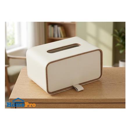 กล่องทิชชู่ PU HOMEPRO COZY SQUARE สีขาว_2