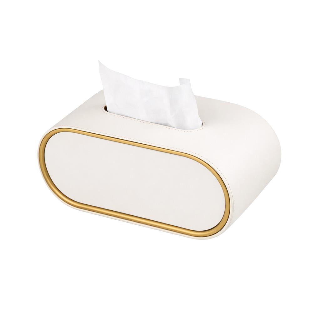 กล่องทิชชู่ PU HOMEPRO COZY OVAL สีขาว