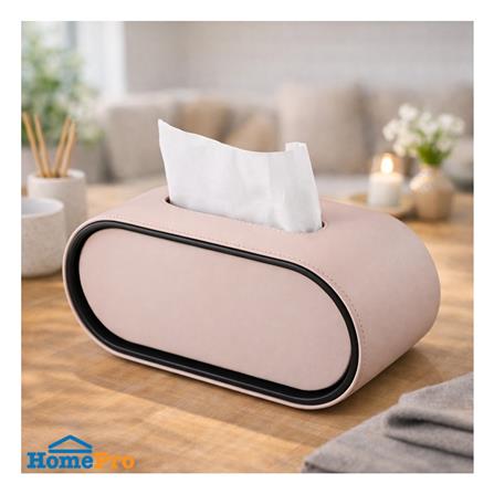 กล่องทิชชู่ PU HOMEPRO COZY OVAL สีเบจ_1