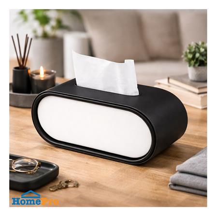 กล่องทิชชู่ PU HOMEPRO COZY OVAL สีดำ_1