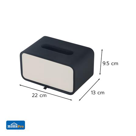 กล่องทิชชู่ PU HOMEPRO COZY SQUARE สีดำ_3