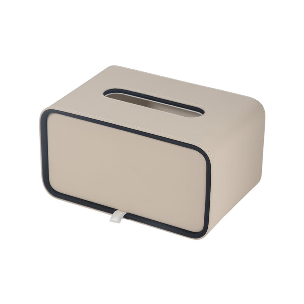 กล่องทิชชู่ PU HOMEPRO COZY SQUARE สีเบจ