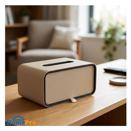 กล่องทิชชู่ PU HOMEPRO COZY SQUARE สีเบจ_2