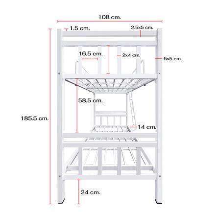 เตียง 2 ชั้น THAIBULL SSTSIL2F-0141 สีขาว_9