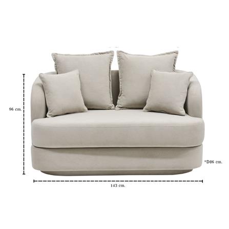 โซฟา 2 ที่นั่ง KONCEPT NORDIS 19243222 สีครีม_7