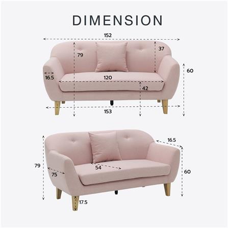 โซฟา 2 ที่นั่ง KONCEPT RYOKO 19236222 สีชมพู_4