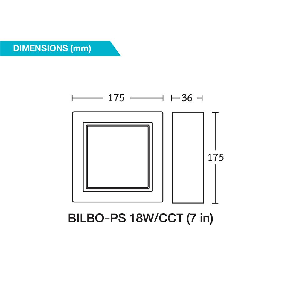 ดาวน์ไลท์ LED BEC BILBO-PS 7 นิ้ว 18 วัตต์ DAYLIGHT/COOL WHITE/WARM WHITE สีดำ