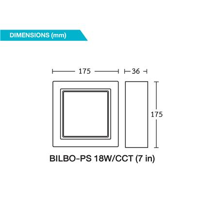 ดาวน์ไลท์ LED BEC BILBO-PS 7 นิ้ว 18 วัตต์ DAYLIGHT/COOL WHITE/WARM WHITE สีดำ_3