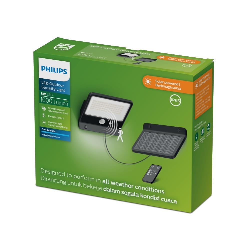 ไฟติดผนัง SOLAR PHILIPS MULYS 100 วัตต์ DAYLIGHT สีดำ