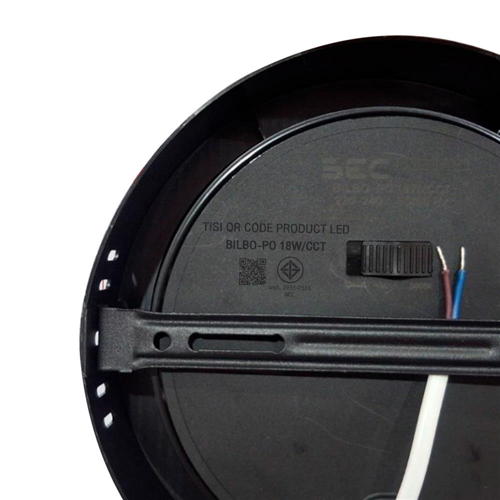 ดาวน์ไลท์ LED BEC BILBO-PO 7 นิ้ว 18 วัตต์ DAYLIGHT/COOL WHITE/WARM WHITE สีดำ