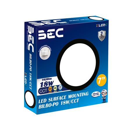 ดาวน์ไลท์ LED BEC BILBO-PO 7 นิ้ว 18 วัตต์ DAYLIGHT/COOL WHITE/WARM WHITE สีดำ_2