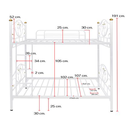 เตียง 2 ชั้น THAIBULL SSTLOT2F-0141 สีขาว_11
