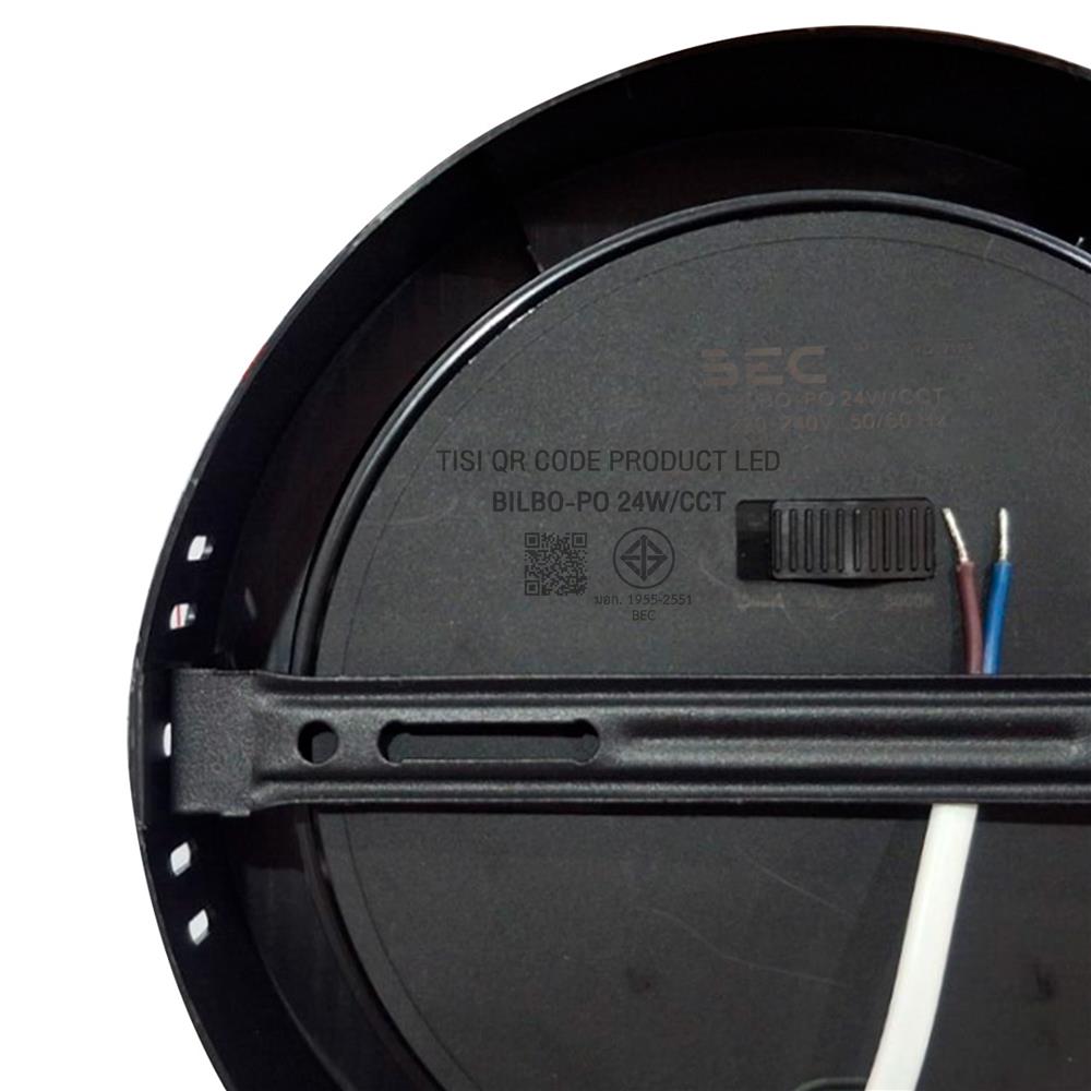 ดาวน์ไลท์ LED BEC BILBO-PO 9 นิ้ว 24 วัตต์ DAYLIGHT/COOL WHITE/WARM WHITE สีดำ