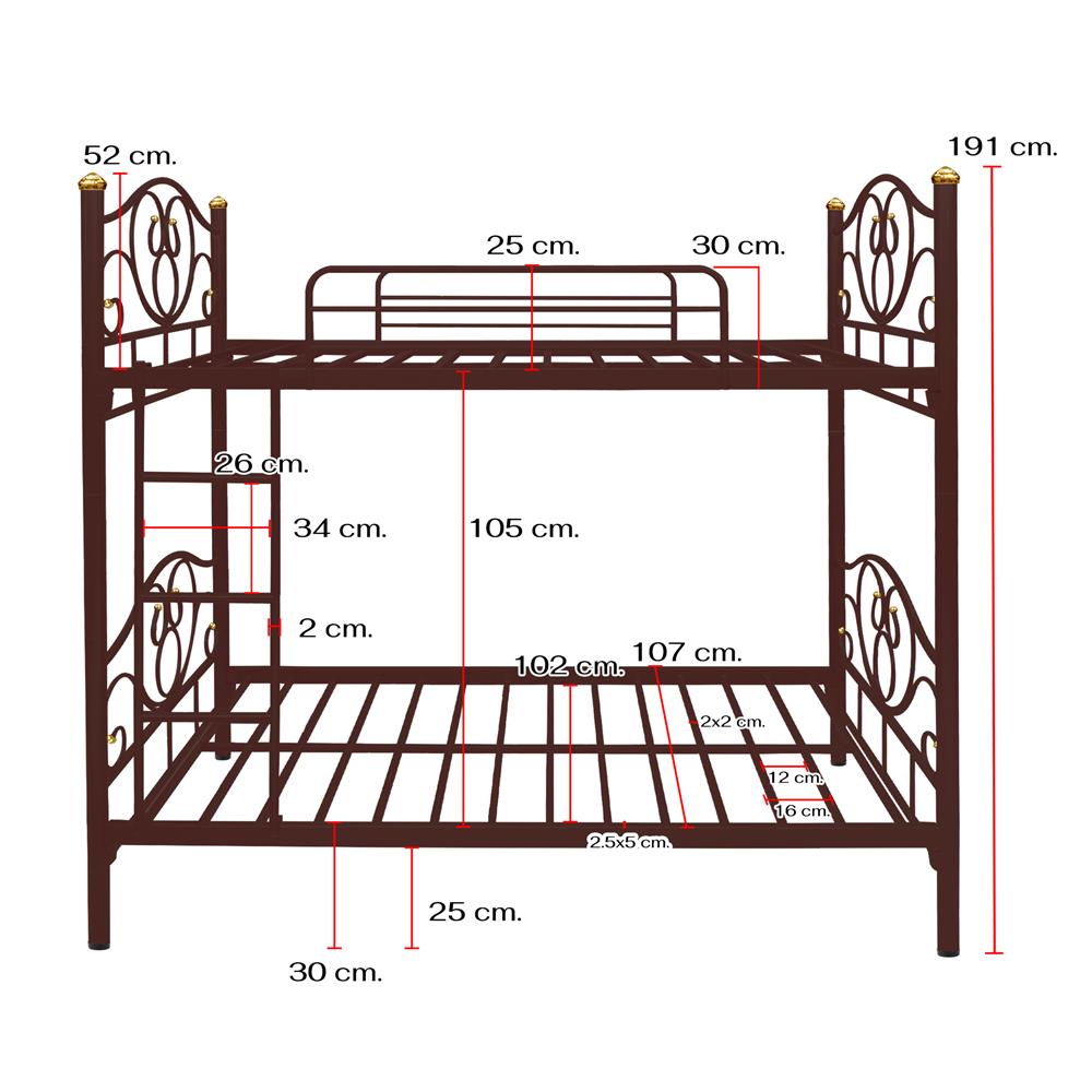 เตียง 2 ชั้น THAIBULL SSTLOT2F-0141 สีน้ำตาล