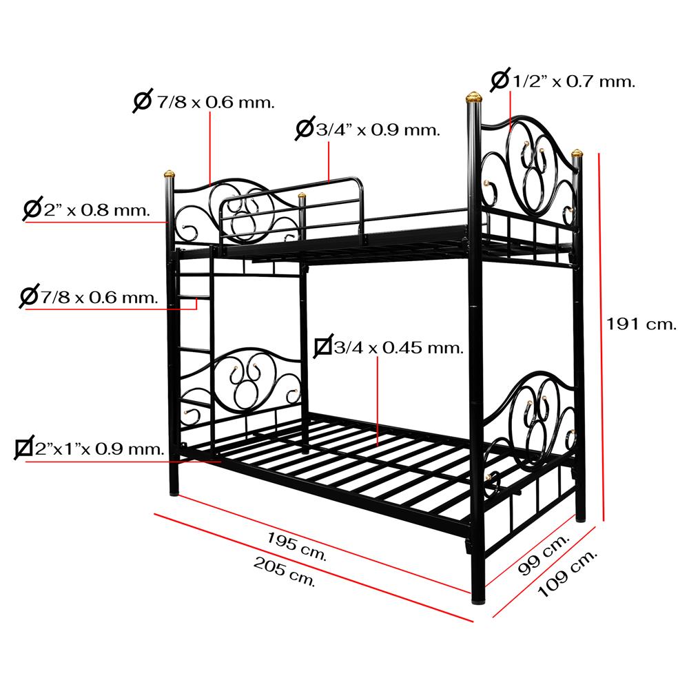 เตียง 2 ชั้น THAIBULL SSTLOT2F-0141 สีดำ