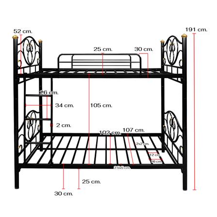 เตียง 2 ชั้น THAIBULL SSTLOT2F-0141 สีดำ_9