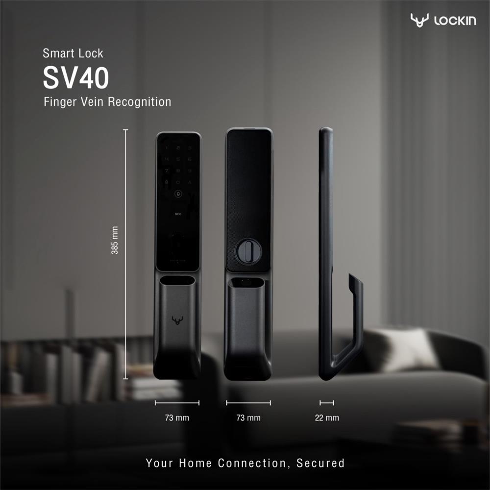 กลอนประตูดิจิตอล LOCKIN SV40 สีดำ
