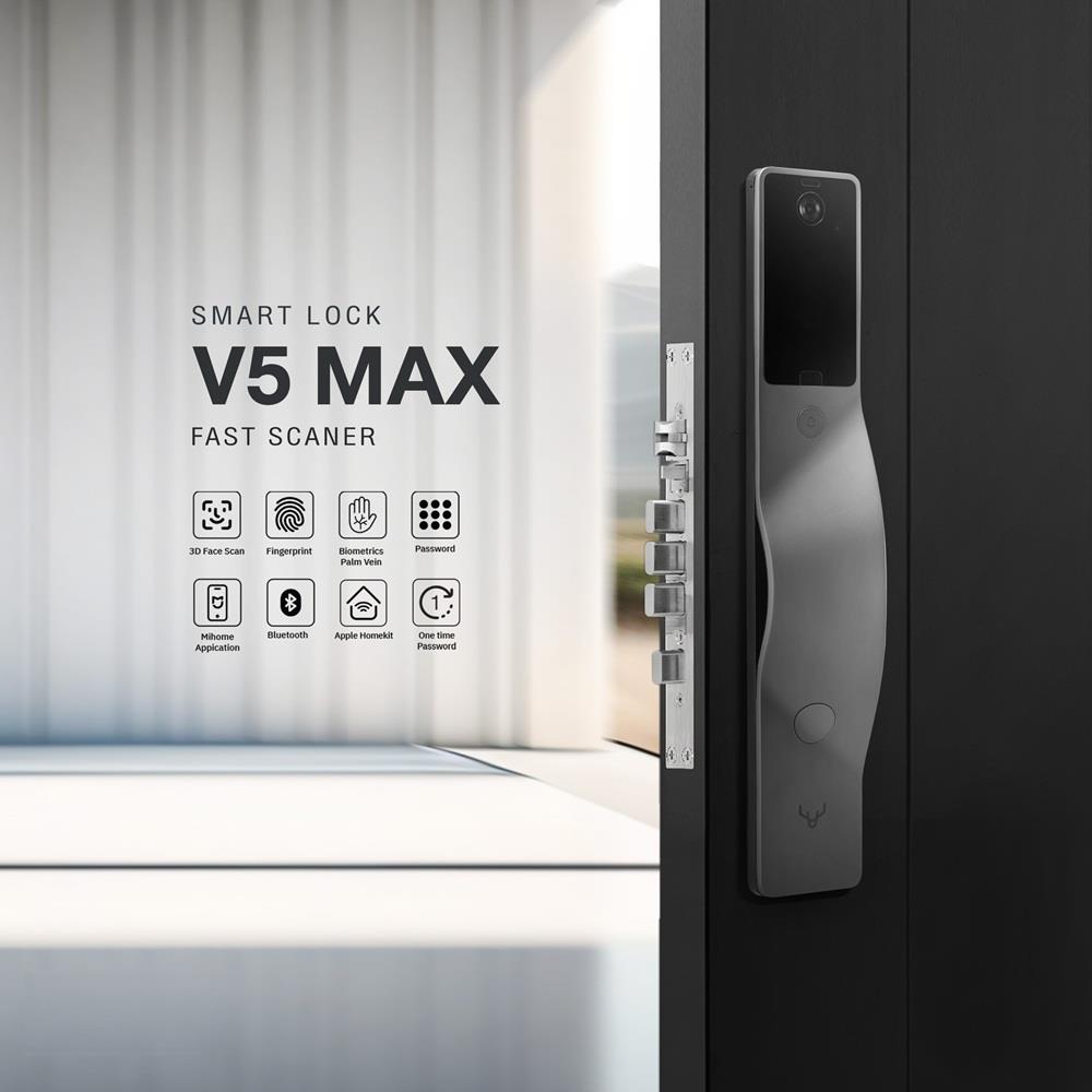 กลอนประตูดิจิตอล LOCKIN V5 Max สีดำ