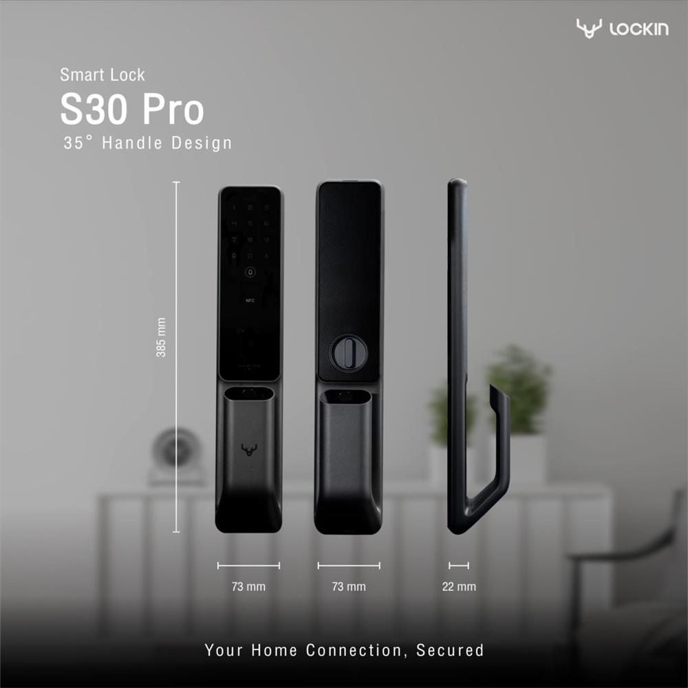 กลอนประตูดิจิตอล LOCKIN S30 PRO สีดำ