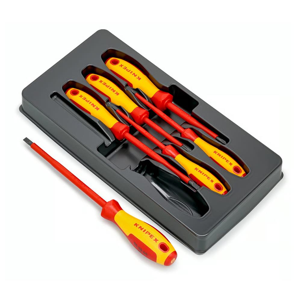 ชุดไขควงด้ามกันไฟฟ้า KNIPEX VDE 002012V01 (ชุด 6 ชิ้น)