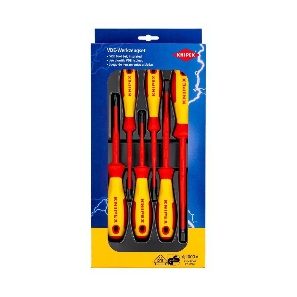 ชุดไขควงหุ้มฉนวน VDE KNIPEX 002012V02 (ชุด 6 ชิ้น)