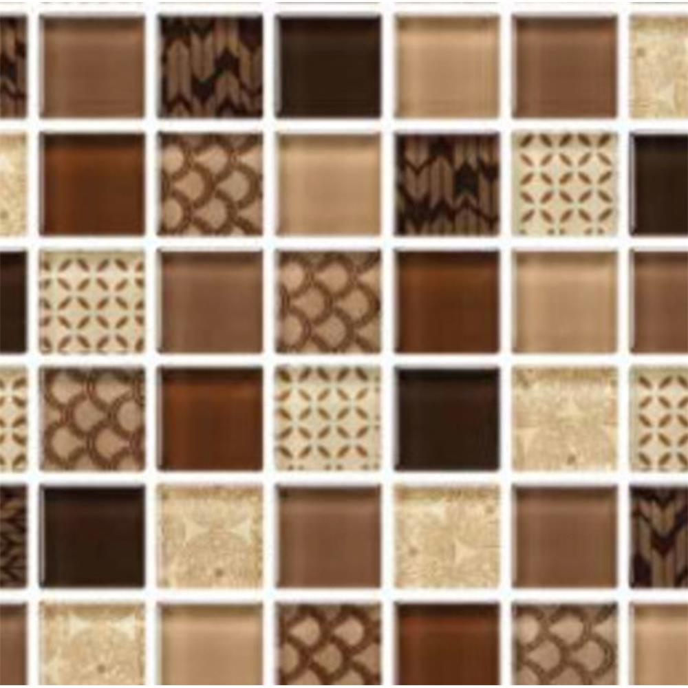 โมเสคแก้ว 30x30 ซม. GLASCERA คัลเลอร์ ป็อป บราวน์