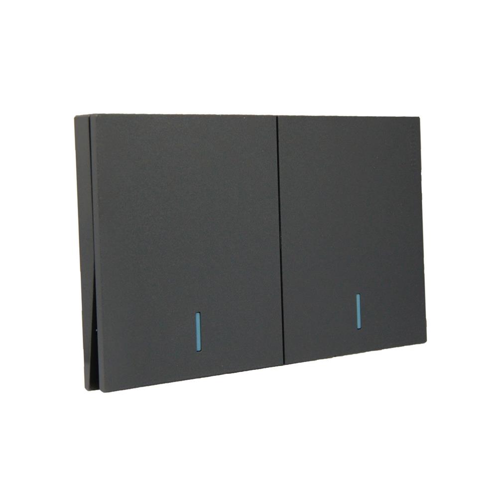 ชุดสวิตช์ 1 ทาง 2 ช่อง BTICINO NEXY SQG4001A2L สีดำ