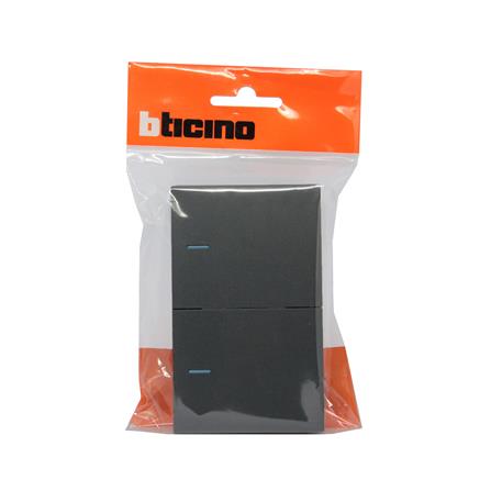 ชุดสวิตช์ 1 ทาง 2 ช่อง BTICINO NEXY SQG4001A2L สีดำ_4