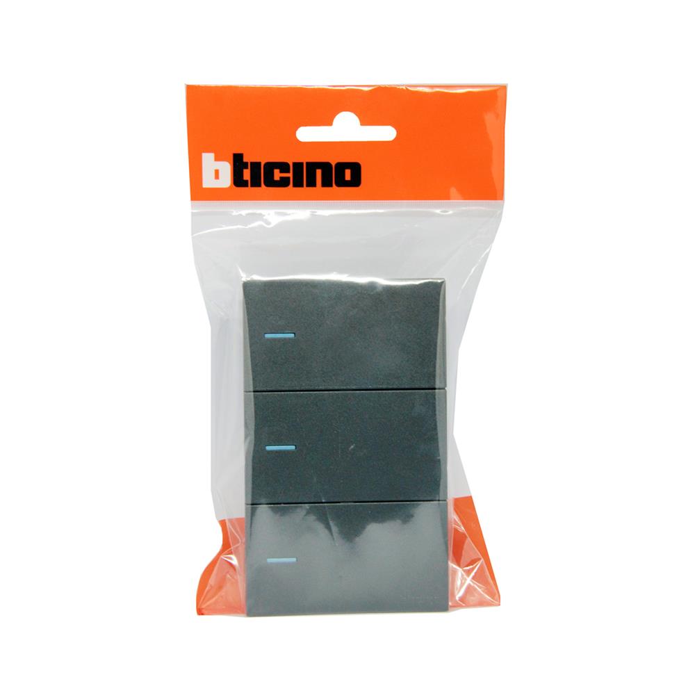 ชุดสวิตช์ 1 ทาง 3 ช่อง BTICINO NEXY SQG4001A3L สีดำ